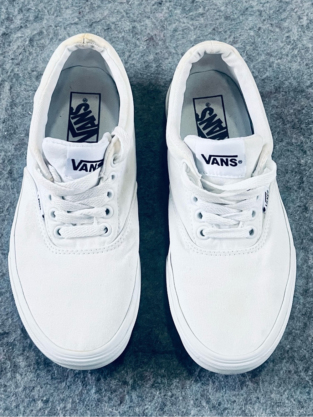 Vans White Canvas Boat Shoes